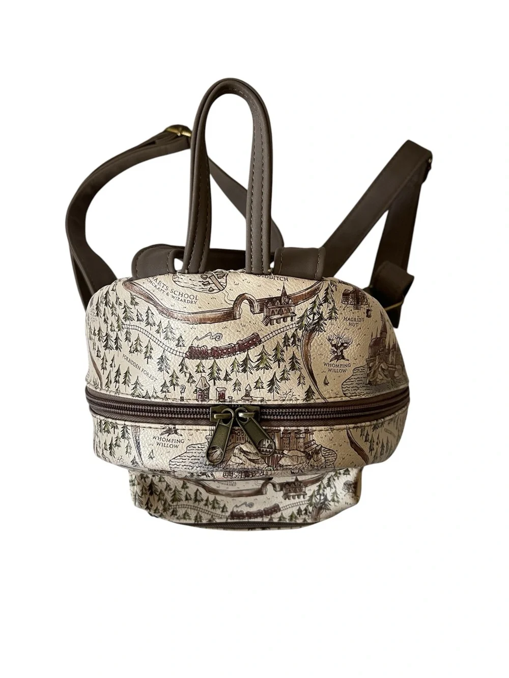 Harry Potter Loungefly Map Print Mini Backpack - Cream with Brown Trim